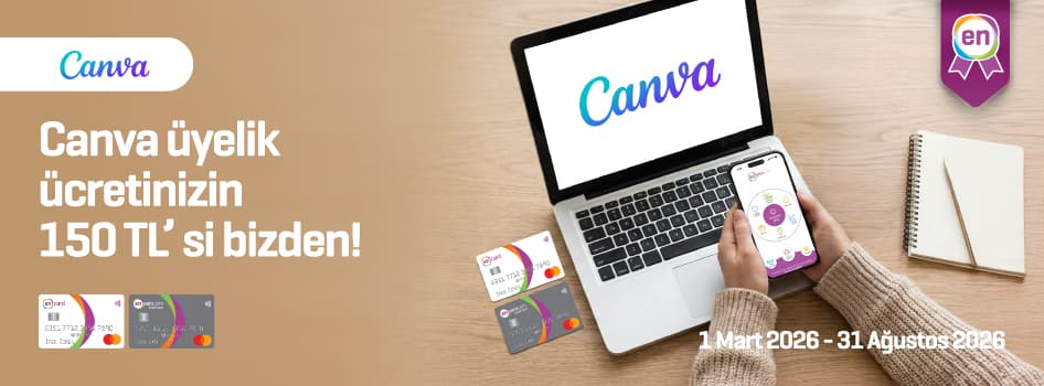 Canva üyelik ücretinizin 150 TL’si bizden