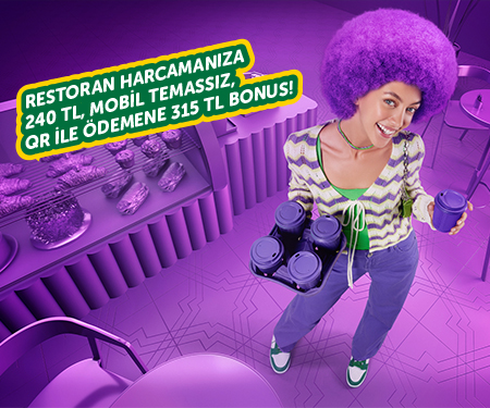 Bonus Genç'le restoran, fast food ve kahve zincirlerinde 240 TL, Mobil Temassız veya QR ile ödemene 315 TL bonus