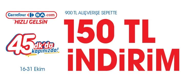 Hızlı Gelsin İlk Siparişe Özel 150 TL Cebinizde Kalsın