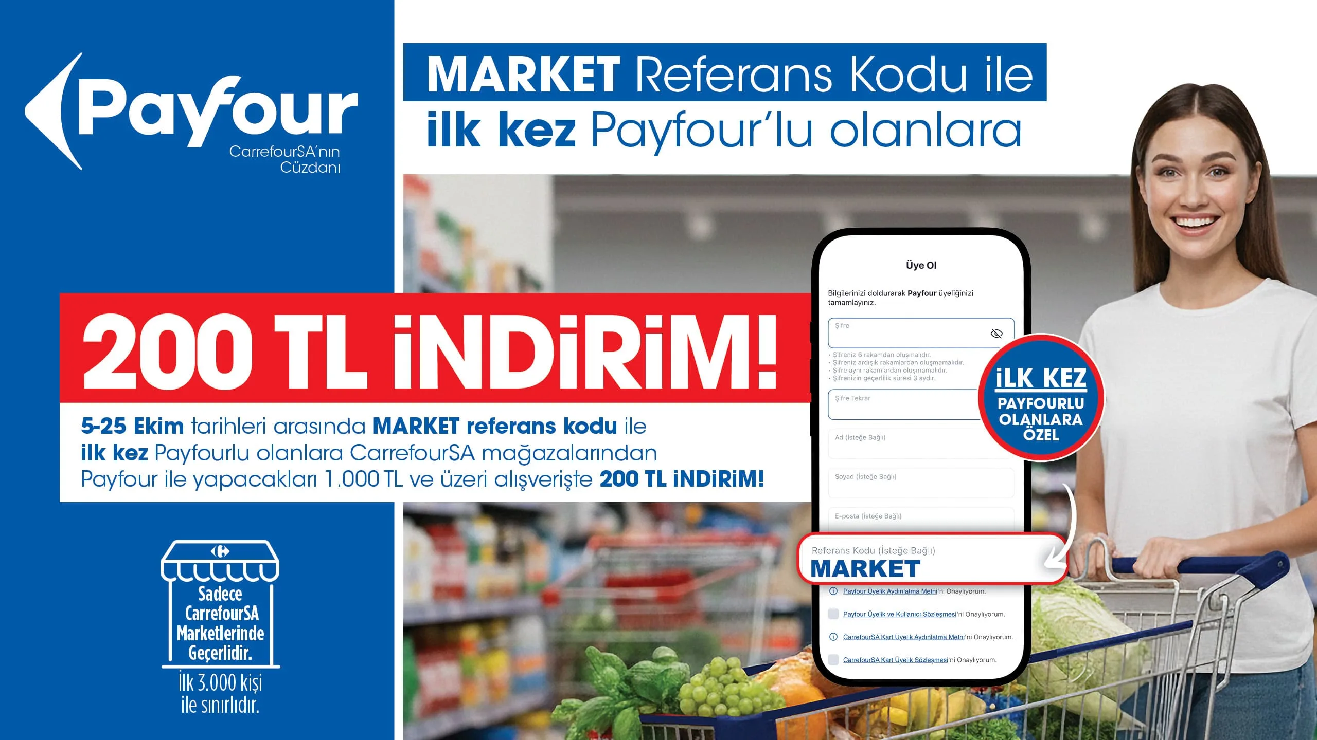 Yeni Payfour Üyelerine 200 TL İndirim