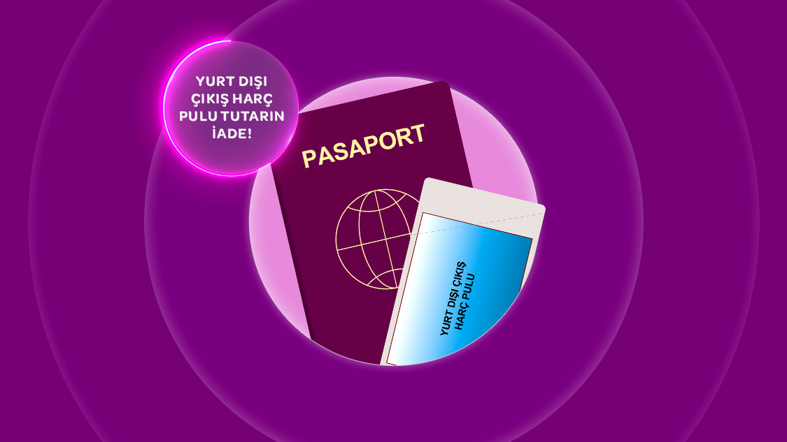 Mastercard logolu kartınız ile yurt dışındaki fiziki poslardan toplamda yapacağınız 30.000 TL ve üzeri harcamalarınızda Yurt Dışı Çıkış Harç Pulu tutarınız iade