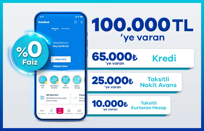 Yeni Müşterilere Faizsiz 100.000 TL’ye Varan Nakit