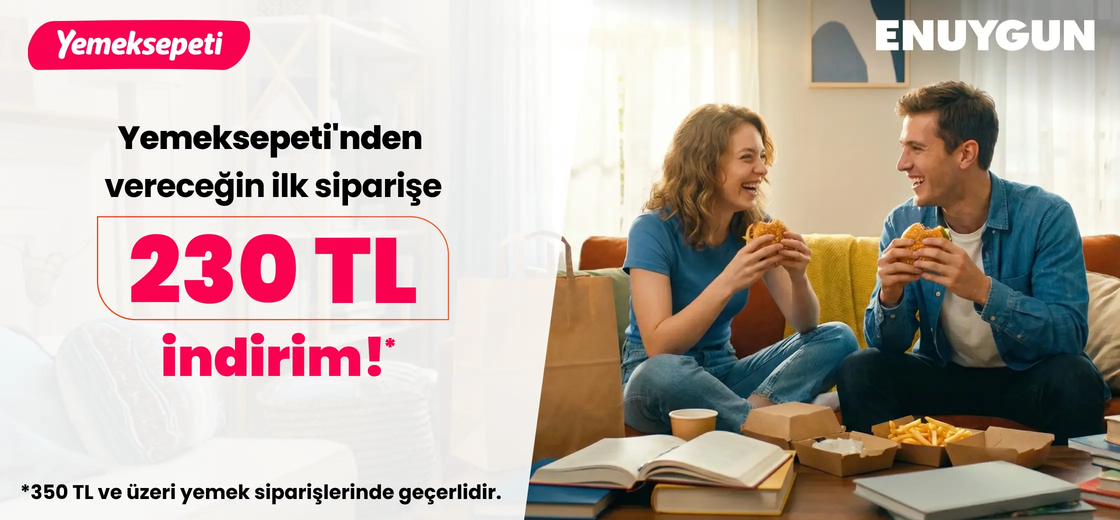 ENUYGUN'dan otobüs bileti alanlara Yemeksepeti'nde 230 TL indirim fırsatı! | ENUYGUN