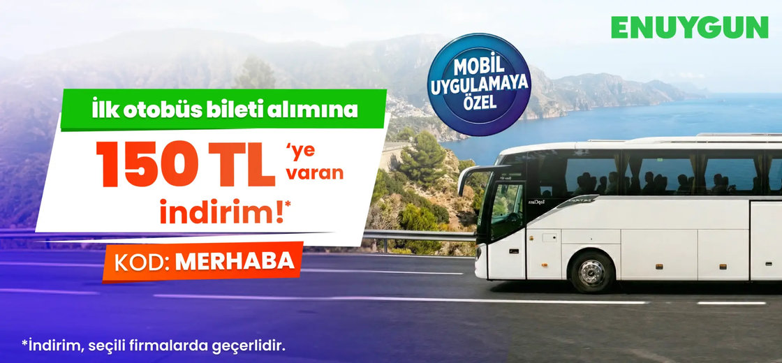 İlk otobüs bileti alımlarında 150 TL'ye varan indirim! | ENUYGUN