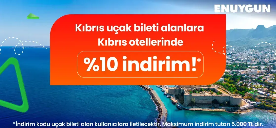 Kıbrıs uçak bileti al, otel rezervasyonlarında %10 indirim kazan | ENUYGUN