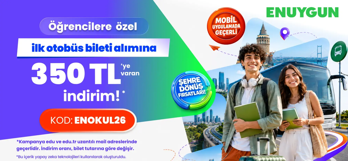 Otobüs biletlerinde öğrencilere özel 350 TL'ye varan indirim! | ENUYGUN