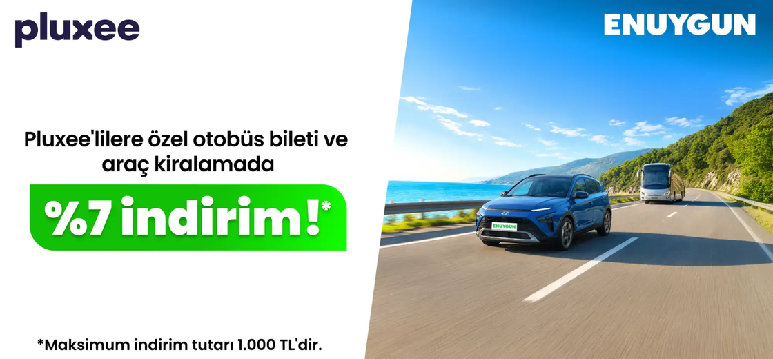 Pluxee'lilere özel otobüs bileti ve araç kiralamada %7 indirim! | ENUYGUN
