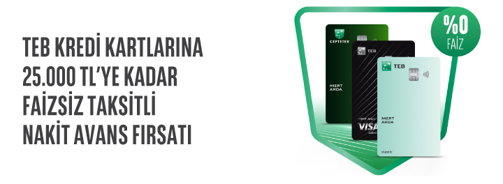 Faizsiz Taksitli Nakit Avans Fırsatı CEPTETEB'de