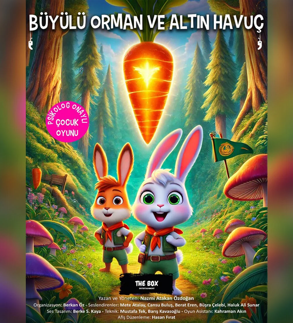 Watergarden Performans Merkezi Duru Ataşehir'de gerçekleşecek olan Büyülü Orman ve Altın Havuç Tiyatro Oyunu biletlerinde %20 daha az öde.