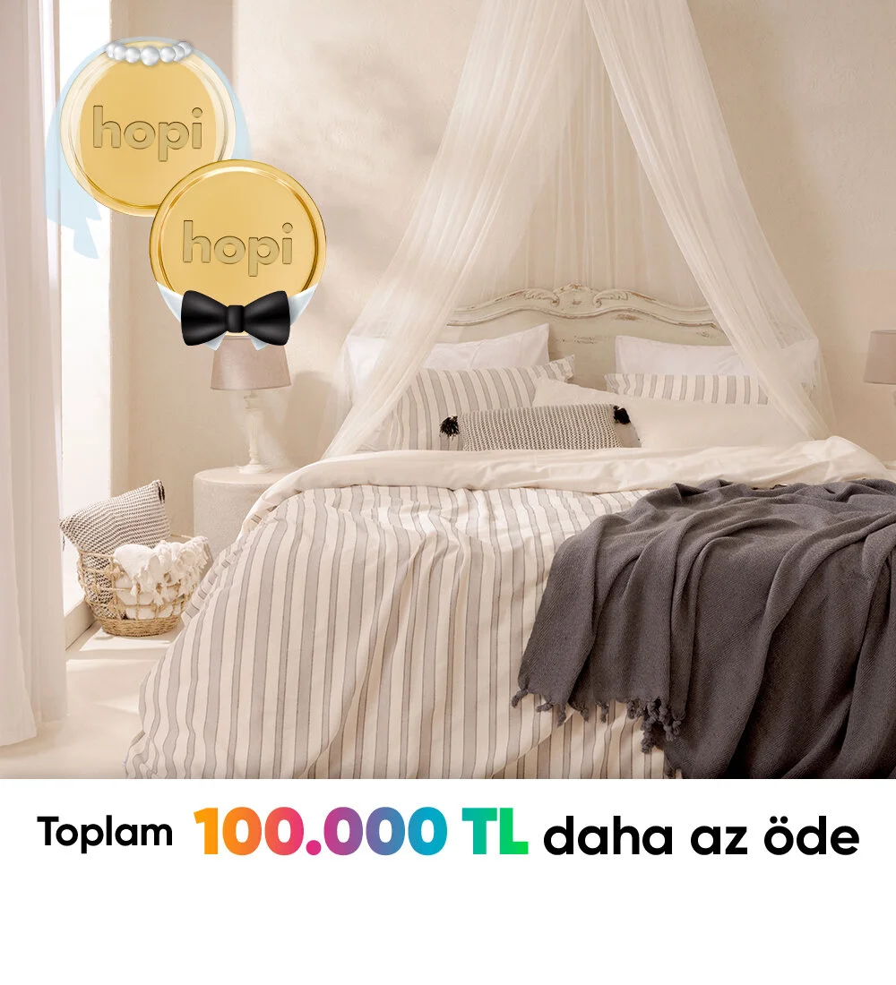 Evidea mağazalarında 250 Hediye Paracık'ını harcayarak 20.000 TL ve üzeri düğün alışverişinde 2.500 TL, 40.000 TL ve üzeri düğün alışverişinde , 5.000 TL daha az öde. Sağ üst köşedeki paylaş ikonuna tıkla, düğün hazırlığı yapan yakınlarına WhatsApp’tan gönder, sen de mutluluklarına destek ol. :)