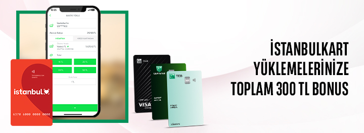 İstanbulkart Yüklemelerinize Toplam 300 TL Bonus