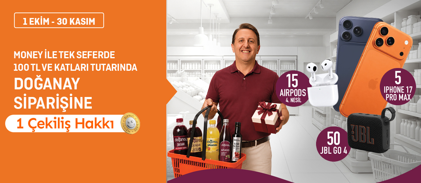100 TL ve Katları Doğanay Siparişine 1 Çekiliş Hakkı