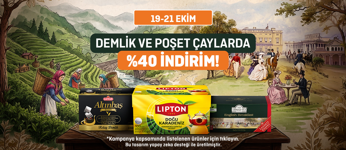 Demlik ve Poşet Çaylarda %40 İndirim
