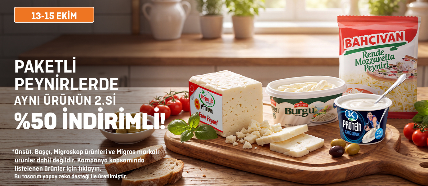 Paketli Peynirlerde İkincisi %50 İndirimli
