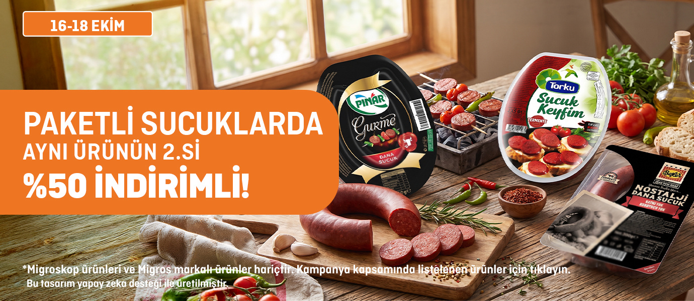 Paketli Sucuklarda Aynı Ürünün 2.si %50 İndirimli
