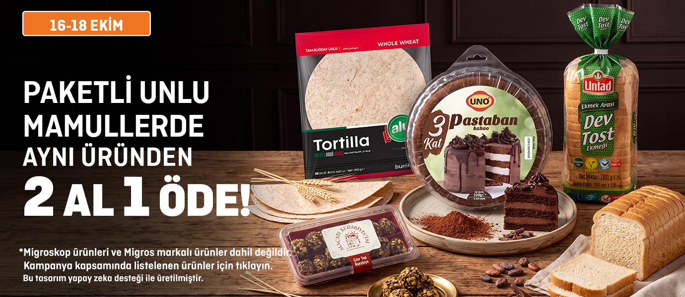 Paketli Unlu Mamullerde 2 Al 1 Öde