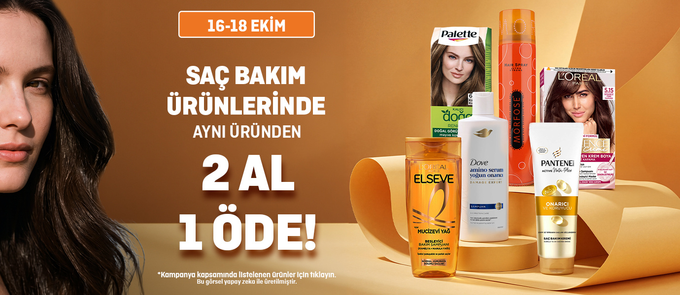 Saç Bakım Ürünlerinde Aynı Üründen 2 Al 1 Öde