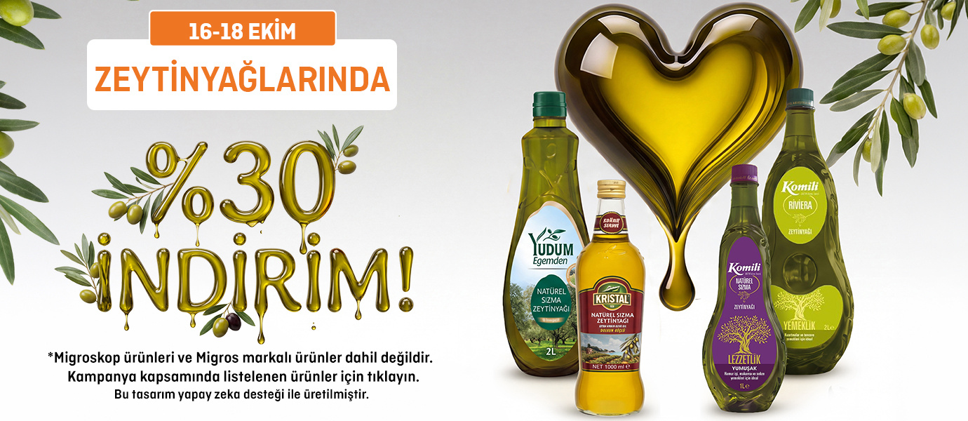 Zeytinyağlarında %30 İndirim