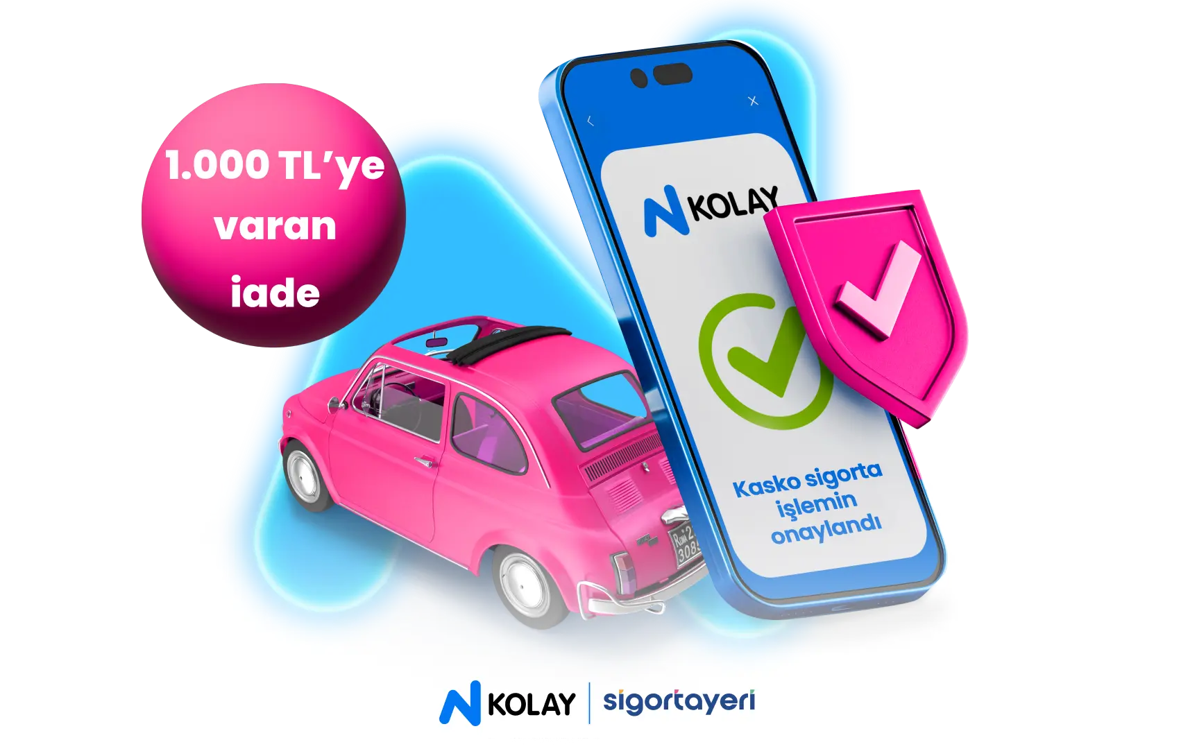 N Kolaylılara özel kasko sigortası satın alanlara 1.000 TL iade