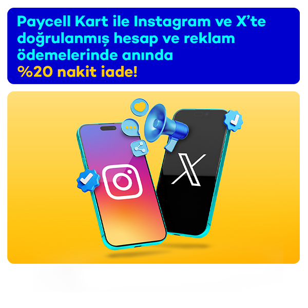 Instagram ve X’te anında %20 nakit iade