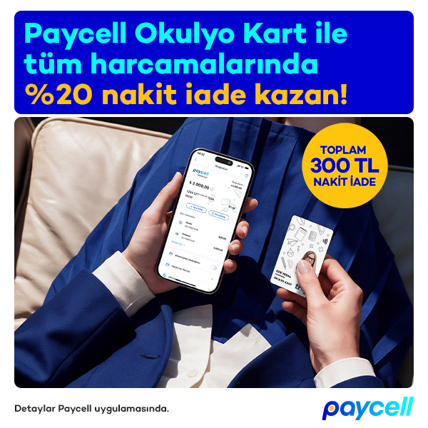 Okulyo Kart ile 300 TL nakit iade