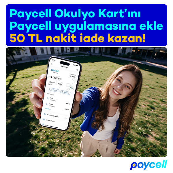 Okulyo Kart’ını aktive et, 50 TL kazan