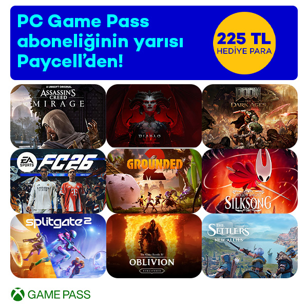 XBOX Game Pass Aboneliğinin 225 TL’ si Paycell’den
