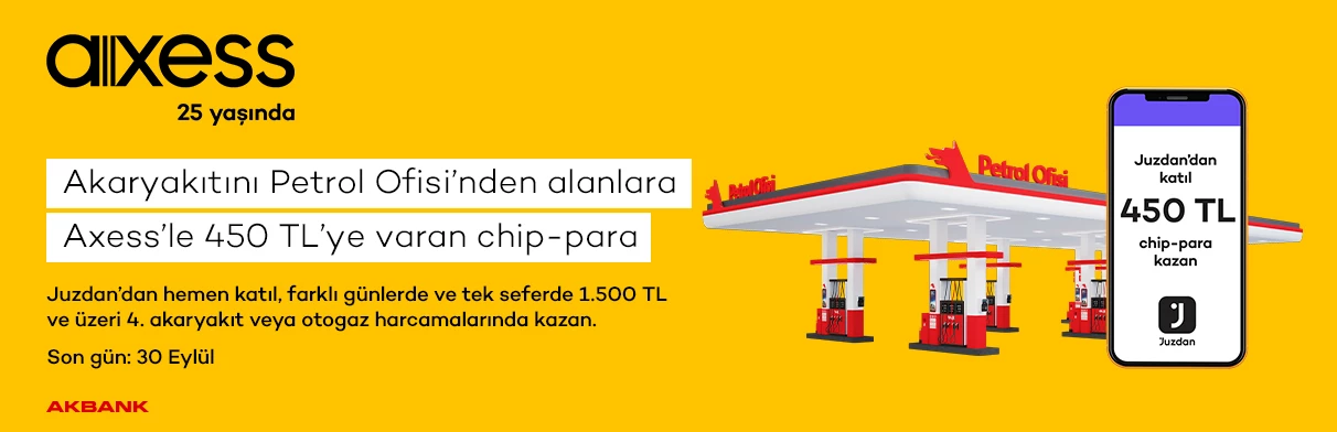 Axesslilere 450 TL’ye varan chip-para Petrol Ofisi istasyonlarında
