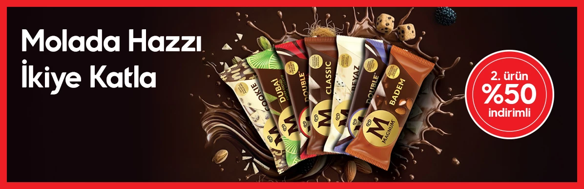 Magnum Çeşitlerinde 2. Si %50 indirim
