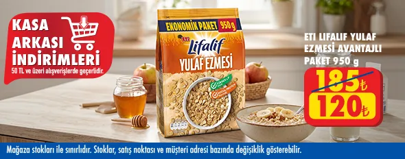 50 TL ve üzeri alışverişte 120.00 TL