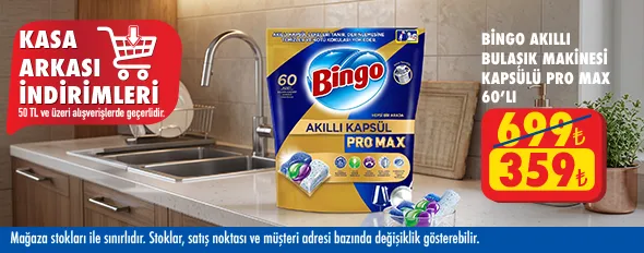 50 TL ve üzeri alışverişte 359.00 TL