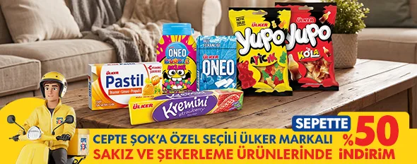 Seçili Sakız ve Şekerlemelerde Sepette %50 İndirim