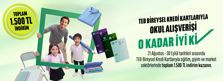 Okula Dönüş Alışverişlerinize Toplam 1.500 TL İndirim