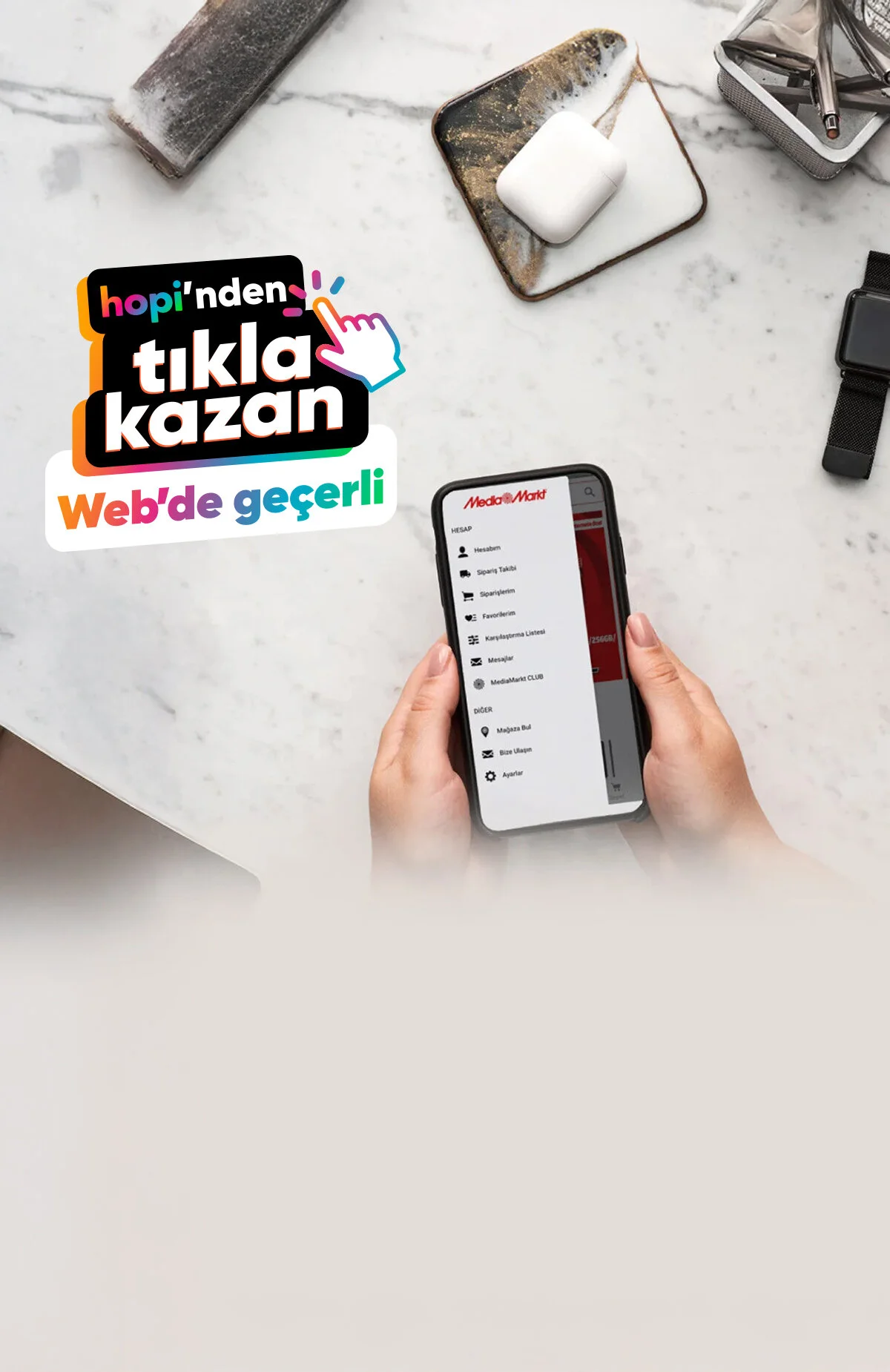 Tıkla Kazan butonuyla mediamarkt.com.tr'de seçili kategoride %0,50'den %2'ye kadar Paracık kazan. Alışverişini markanın websitesinden yapmalısın. Yönlendikten sonra çerezleri onaylamalısın. Aksi durumda Paracık kazanımı yoktur.