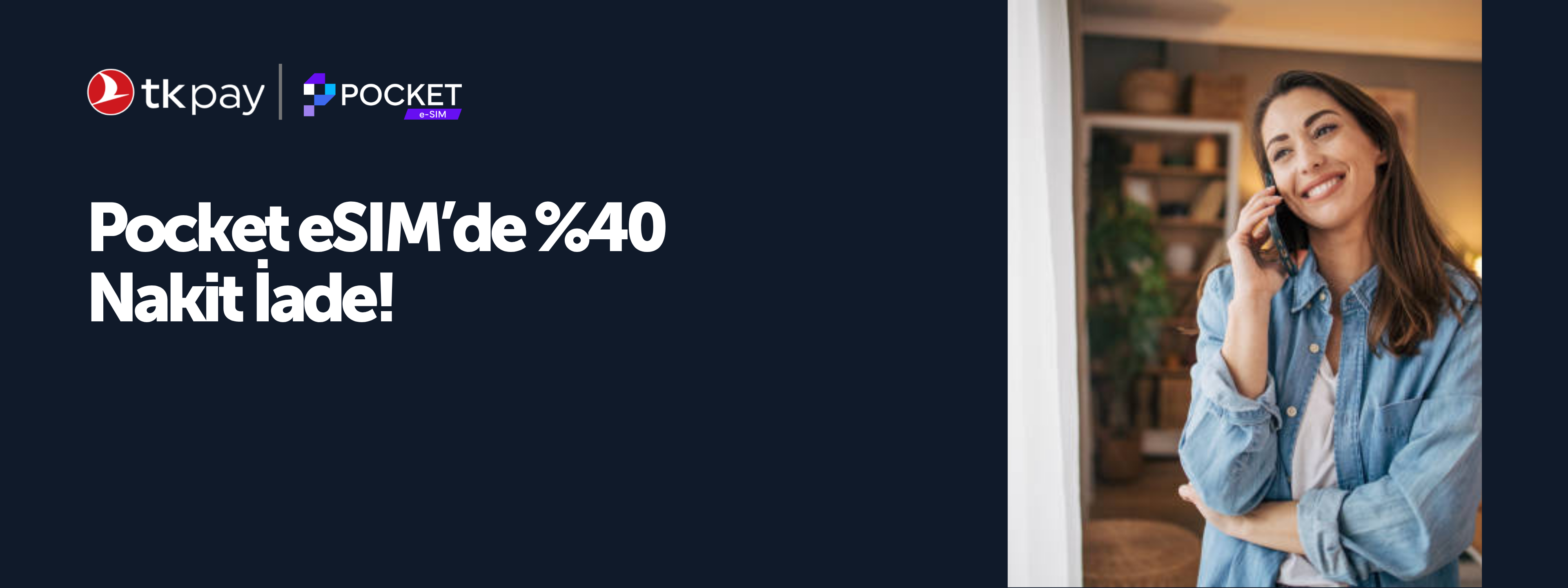 Pocket e-SIM'de %40 Nakit İade!
